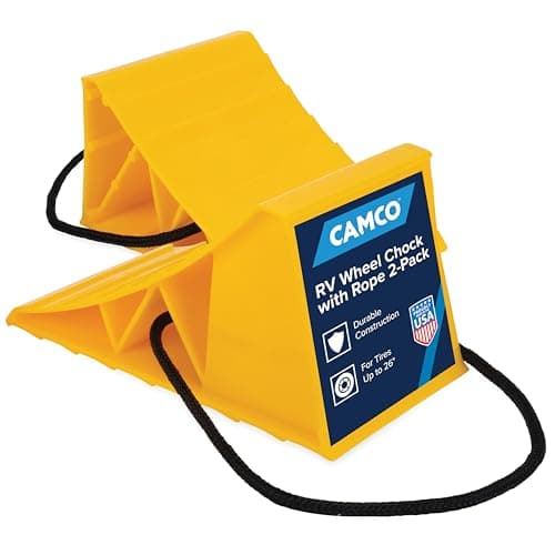 Camco Camco RV Wheel Chocks with Rope, 2-Pack