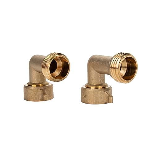 Camco Camco 90-Degree Hose Elbow, Brass, 2-Pack, 22507