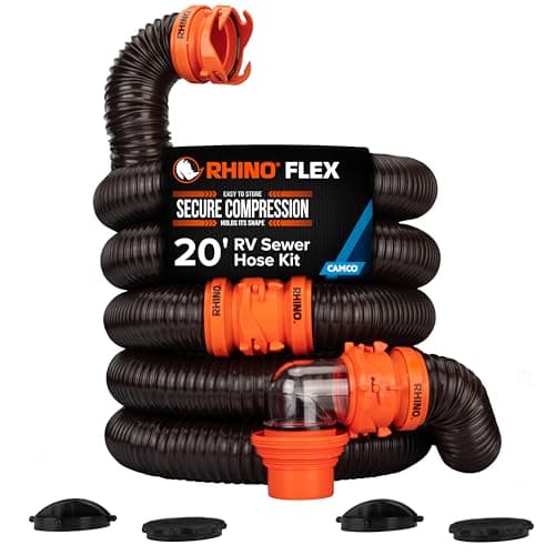 Camco RhinoFLEX 20 ft Complete RV Sewer Hose Kit